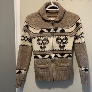 TNA 100% Lambswool zip up sweater